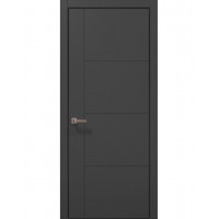 Двері Папа Карло STYLE ST-15 Темно сірий супермат, кромка алюміній чорний