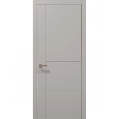 Двері Папа Карло STYLE ST-15 Світло сірий супермат, кромка алюміній сірий