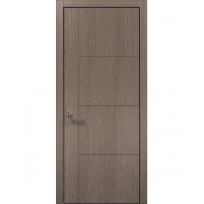 Двері Папа Карло STYLE ST-15 Дуб сірий, кромка алюміній чорний