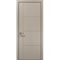 Двері Папа Карло STYLE ST-15 Дуб кремовий, кромка алюміній чорний