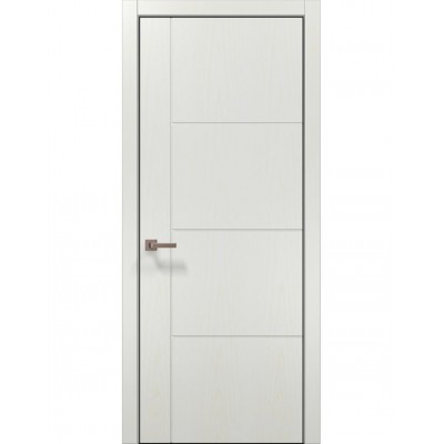 Двері Папа Карло STYLE ST-15 Ясен білий, кромка алюміній чорний