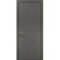 Двери Папа Карло STYLE ST-15 Бетон серый, кромка алюминий черный