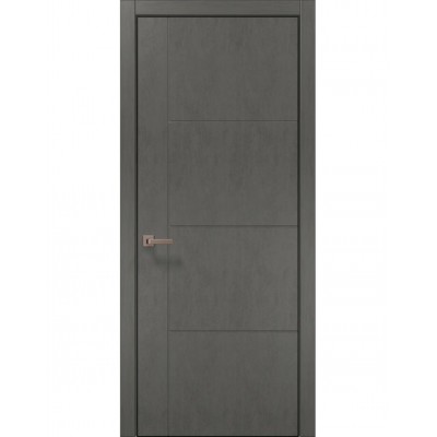 Двері Папа Карло STYLE ST-15 Бетон сірий, кромка алюміній чорний