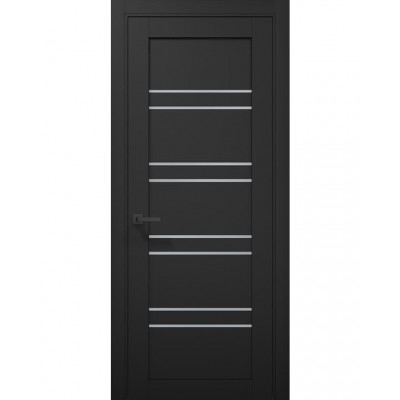 Двері Папа Карло TETRA T-01 Чорний матовий, скло сатін