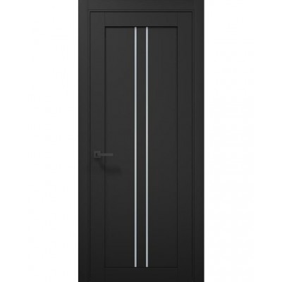 Двері Папа Карло TETRA T-02 Чорний матовий, скло сатін