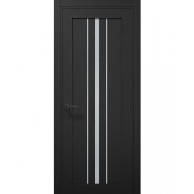 Двері Папа Карло TETRA T-03 Чорний матовий, скло сатін