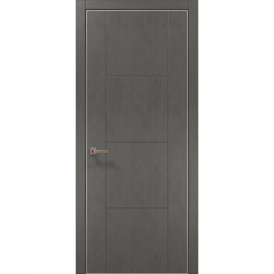 Двері Папа Карло STYLE ST-16 Бетон сірий, кромка алюміній сірий
