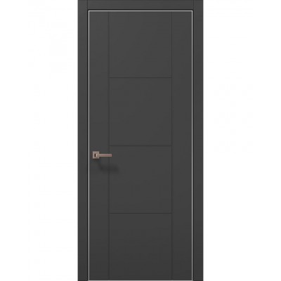 Двері Папа Карло STYLE ST-16 Темно сірий супермат, кромка алюміній сірий