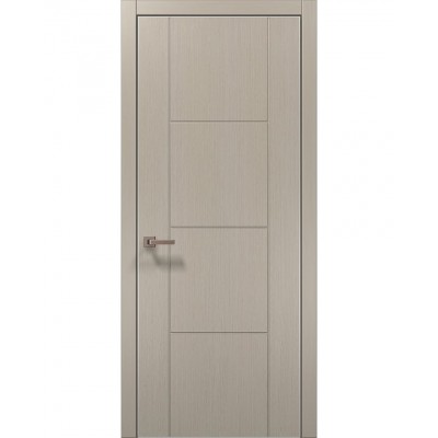 Двері Папа Карло STYLE ST-16 Дуб кремовий, кромка алюміній сірий
