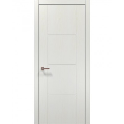 Двері Папа Карло STYLE ST-16 Ясень білий, кромка алюміній сірий