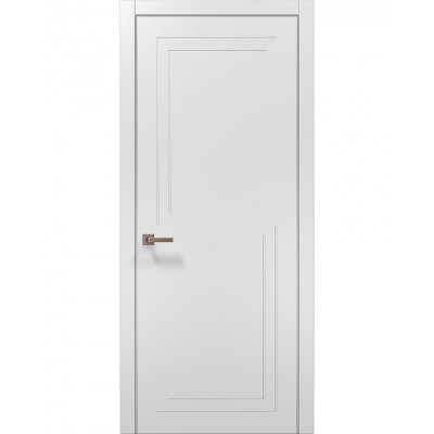 Двері Папа Карло STYLE ST-17 Білий матовий, кромка алюміній сірий