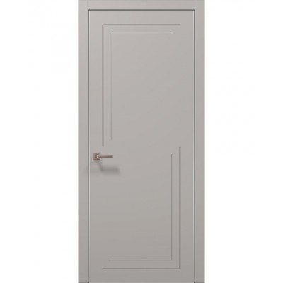 Двері Папа Карло STYLE ST-17 Світло сірий супермат, кромка алюміній сірий