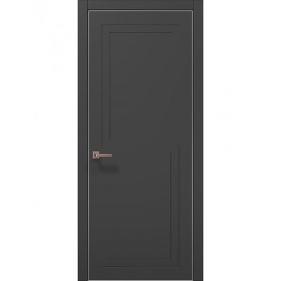 Двері Папа Карло STYLE ST-17 Темно сірий супермат, кромка алюміній сірий
