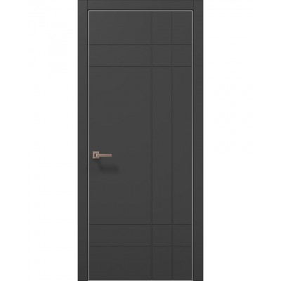 Двері Папа Карло STYLE ST-19 Темно сірий супермат, кромка алюміній сірий