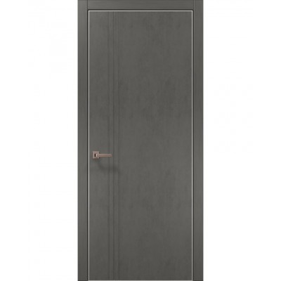 Двері Папа Карло STYLE ST-18 Бетон сірий, кромка алюміній сірий