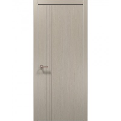Двери Папа Карло STYLE ST-18 Дуб кремовый, кромка алюминий серый