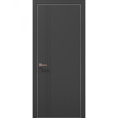 Двері Папа Карло STYLE ST-18 Темно сірий супермат, кромка алюміній сірий