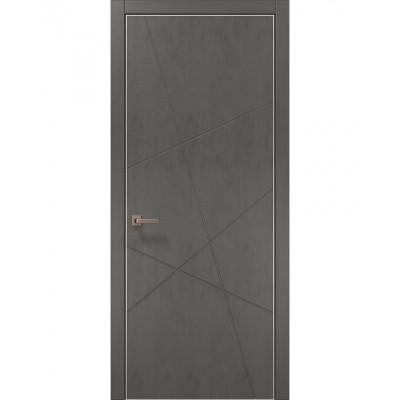 Двері Папа Карло STYLE ST-20 Бетон сірий, кромка алюміній сірий