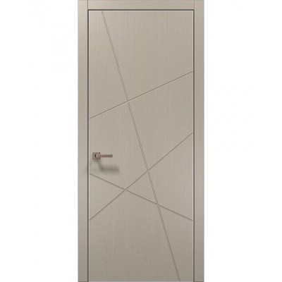 Двері Папа Карло STYLE ST-20 Дуб кремовий, кромка алюміній сірий