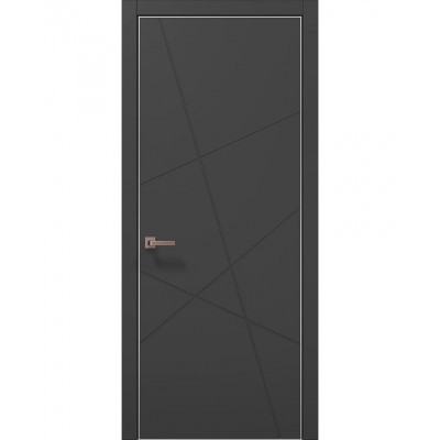 Двері Папа Карло STYLE ST-20 Темно сірий супермат, кромка алюміній сірий