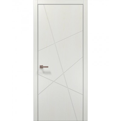 Двері Папа Карло STYLE ST-20 Ясень білий, кромка алюміній сірий