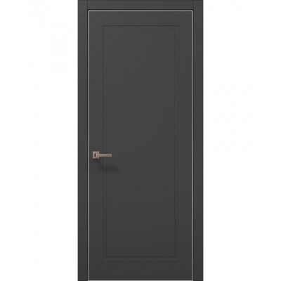 Двері Папа Карло STYLE ST-21 Темно сірий супермат, кромка алюміній сірий