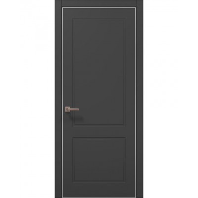 Двері Папа Карло STYLE ST-22 Темно сірий супермат, кромка алюміній сірий