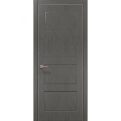 Двері Папа Карло STYLE ST-24 Бетон сірий, кромка алюміній сірий