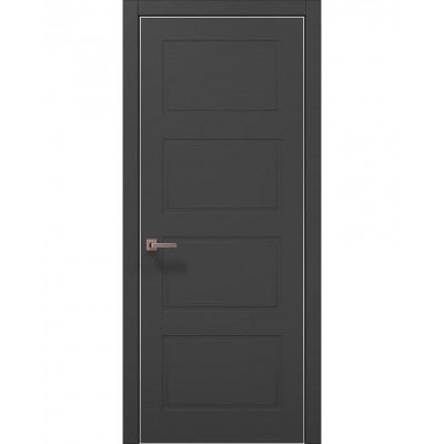 Двері Папа Карло STYLE ST-24 Темно сірий супермат, кромка алюміній сірий
