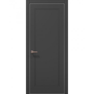 Двері Папа Карло STYLE ST-25 Темно сірий супермат, кромка алюміній сірий