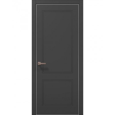 Двері Папа Карло STYLE ST-26 Темно сірий супермат, кромка алюміній сірий