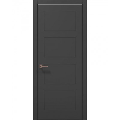 Двери Папа Карло STYLE ST-32 Темно серый супермат, кромка алюминий серый