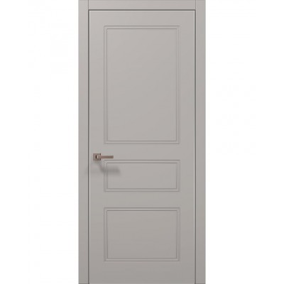 Двери Папа Карло STYLE ST-27 Светло серый супермат, кромка алюминий серый