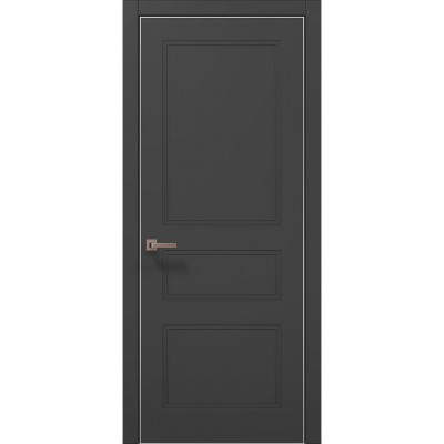 Двери Папа Карло STYLE ST-27 Темно серый супермат, кромка алюминий серый