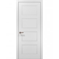 Двери Папа Карло STYLE ST-28 Белый матовый, кромка алюминий серый