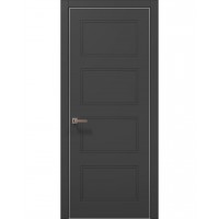 Двери Папа Карло STYLE ST-28 Темно серый супермат, кромка алюминий серый