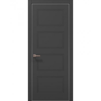 Двери Папа Карло STYLE ST-28 Темно серый супермат, кромка алюминий серый