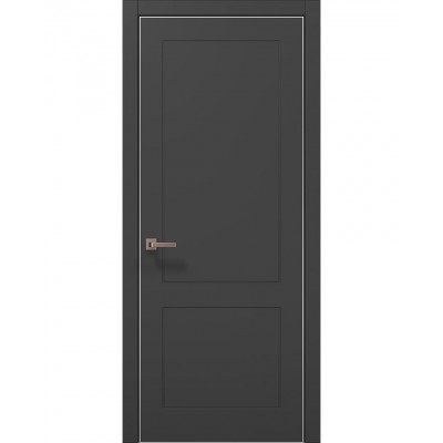 Двери Папа Карло STYLE ST-30 Темно серый супермат, кромка алюминий серый