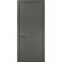 Двері Папа Карло STYLE ST-16 Бетон сірий, кромка алюміній чорний