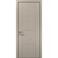 Двери Папа Карло STYLE ST-16 Дуб кремовый, кромка алюминий черный