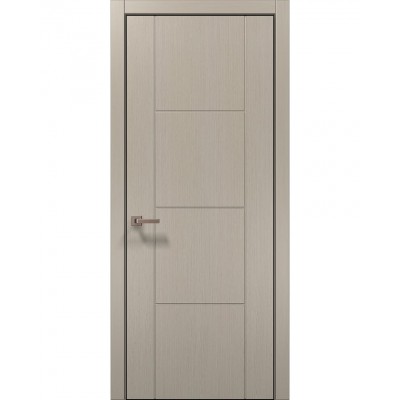 Двері Папа Карло STYLE ST-16 Дуб кремовий, кромка алюміній чорний