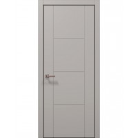 Двери Папа Карло STYLE ST-16 Светло серый супермат, кромка алюминий черный