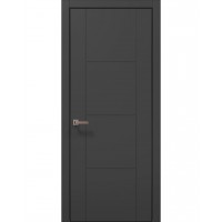 Двері Папа Карло STYLE ST-16 Темно сірий супермат, кромка алюміній чорний