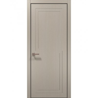 Двері Папа Карло STYLE ST-17 Дуб кремовий, кромка алюміній чорний