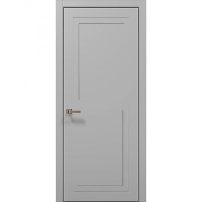 Двері Папа Карло STYLE ST-17 Сірий матовий, кромка алюміній чорний