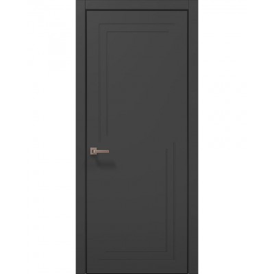 Двері Папа Карло STYLE ST-17 Темно сірий супермат, кромка алюміній чорний