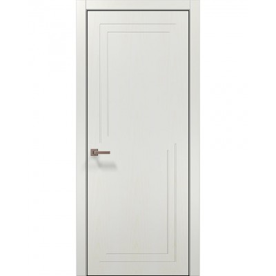 Двері Папа Карло STYLE ST-17 Ясень білий, кромка алюміній чорний