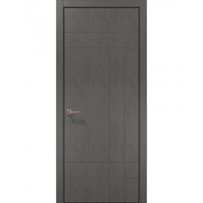 Двері Папа Карло STYLE ST-19 Бетон сірий, кромка алюміній чорний
