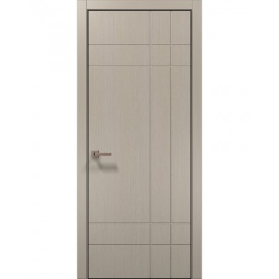 Двері Папа Карло STYLE ST-19 Дуб кремовий, кромка алюміній чорний