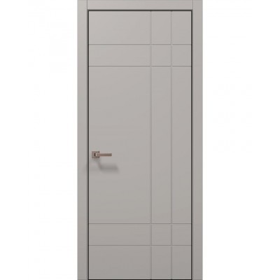 Двері Папа Карло STYLE ST-19 Світло сірий супермат, кромка алюміній чорний